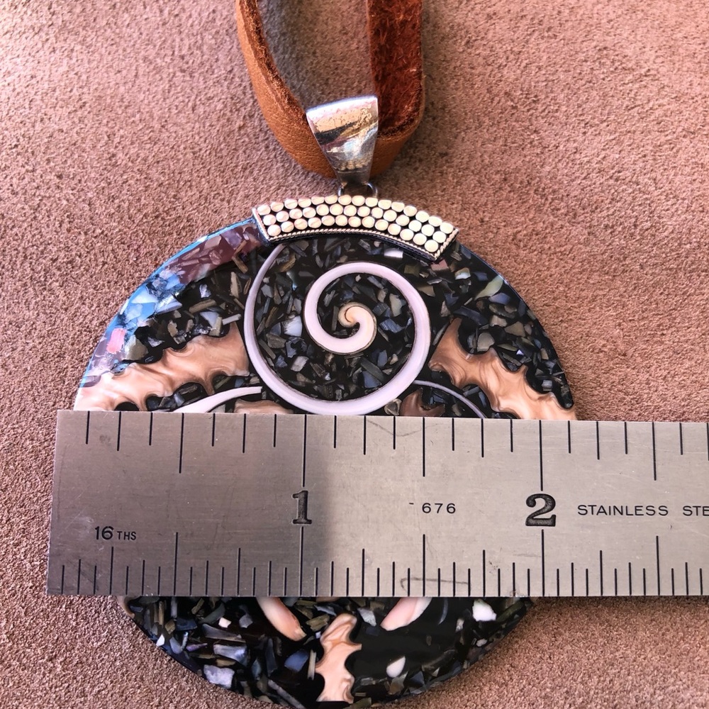 Natural Multi Color Large Shell Pendant. - image 5